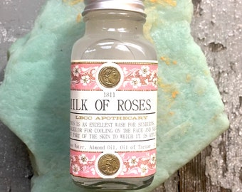 Lait de roses végétalien ~ 1811 Jane Austen & Popular Beauty ~ Toner naturel Regency ~ Toner pour la peau à la rose ~ Crème hydratante pour le visage à la rose