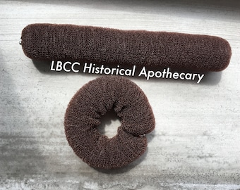 Historical Hair Helper ~ Brown ~ Historical Hair Roll ~ Vintage Hair Roll ~ Edwardian Hair Roll ~ Bun Maker ~ Long Hair Rats ~ Snap Together