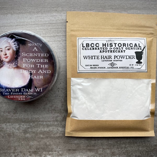 Vegan White 18th Century Lavender Scented Hair and Face Powder Hair Powder Lavender Dry Shampoo Best Volume Hair Powder