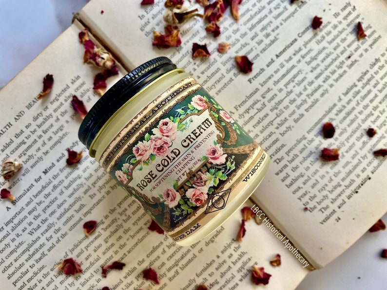 1900-1910 Edwardian Makeup and Beauty Products     1901 Rose Cold Cream- Victorian Recipe Natural Cleanser Natural Moisturizer Natural Makeup Remover Bulgarian Rose Essential Oil  AT vintagedancer.com