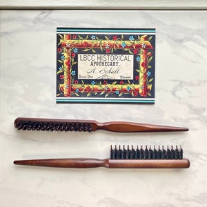 Vintage Style Hairbrush Hair Teasing Brush Powder Brush Natural Wood Natural & Manmade Bristles image 7