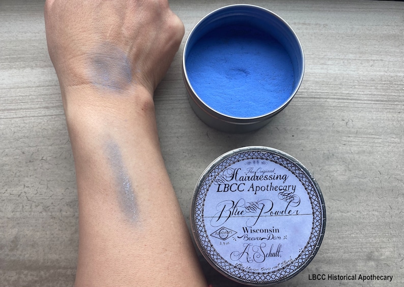 18th Century Blue Hair Powder Charles Fox Historical Apothecary Colored Dry Shampoo Natural Hair Dye Natural Hair Chalk NO Poo image 4