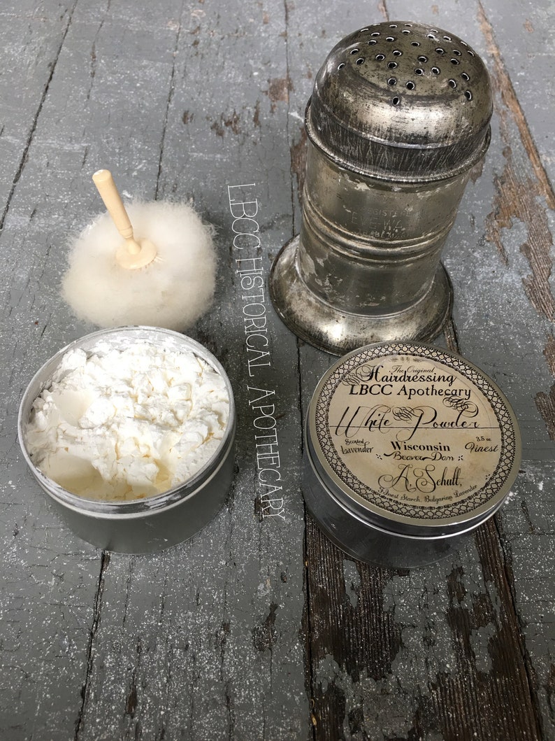 18th Century White Hair and Face Powder Scented With Lavender Toilet de Flora No POO Natural Lavender Dry Shampoo Vintage image 8