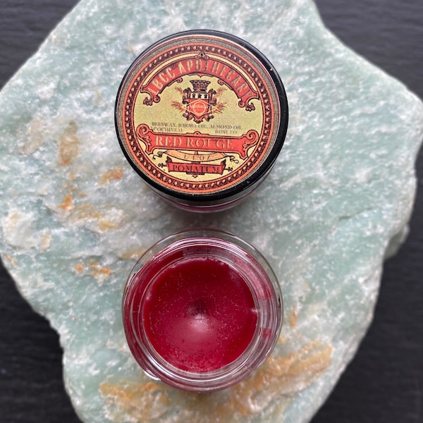 1811 Red Rouge Pomatum Red Cream Lip Tint Lip Gloss Cream Blush- Jane Austen Lipstick, LipTint Red Lip Red Blush Gift
