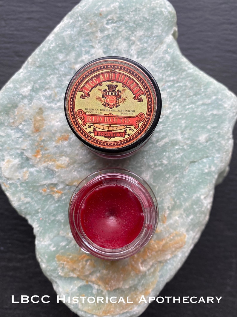 1811 Red Rouge Pomatum Red Cream Lip Tint Lip Gloss Cream Blush Jane Austen Lipstick, LipTint Red Lip Red Blush Gift image 1