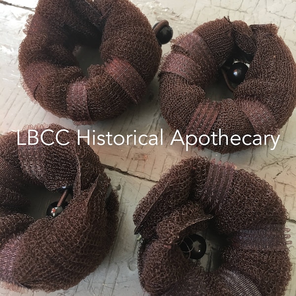 Long Hair Rats ~ Brown ~ Connecting Velcro Snap Hair Roll ~ Historical Hair Styles ~ Victorian ~ Edwardian ~ Victory Rolls ~ Hair Helpers