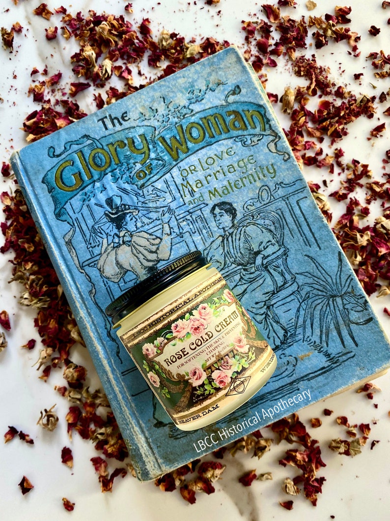 1901 Rose Cold Cream Victorian Recipe Natural Moisturizer Natural Makeup Remover Historical Skin Care image 3