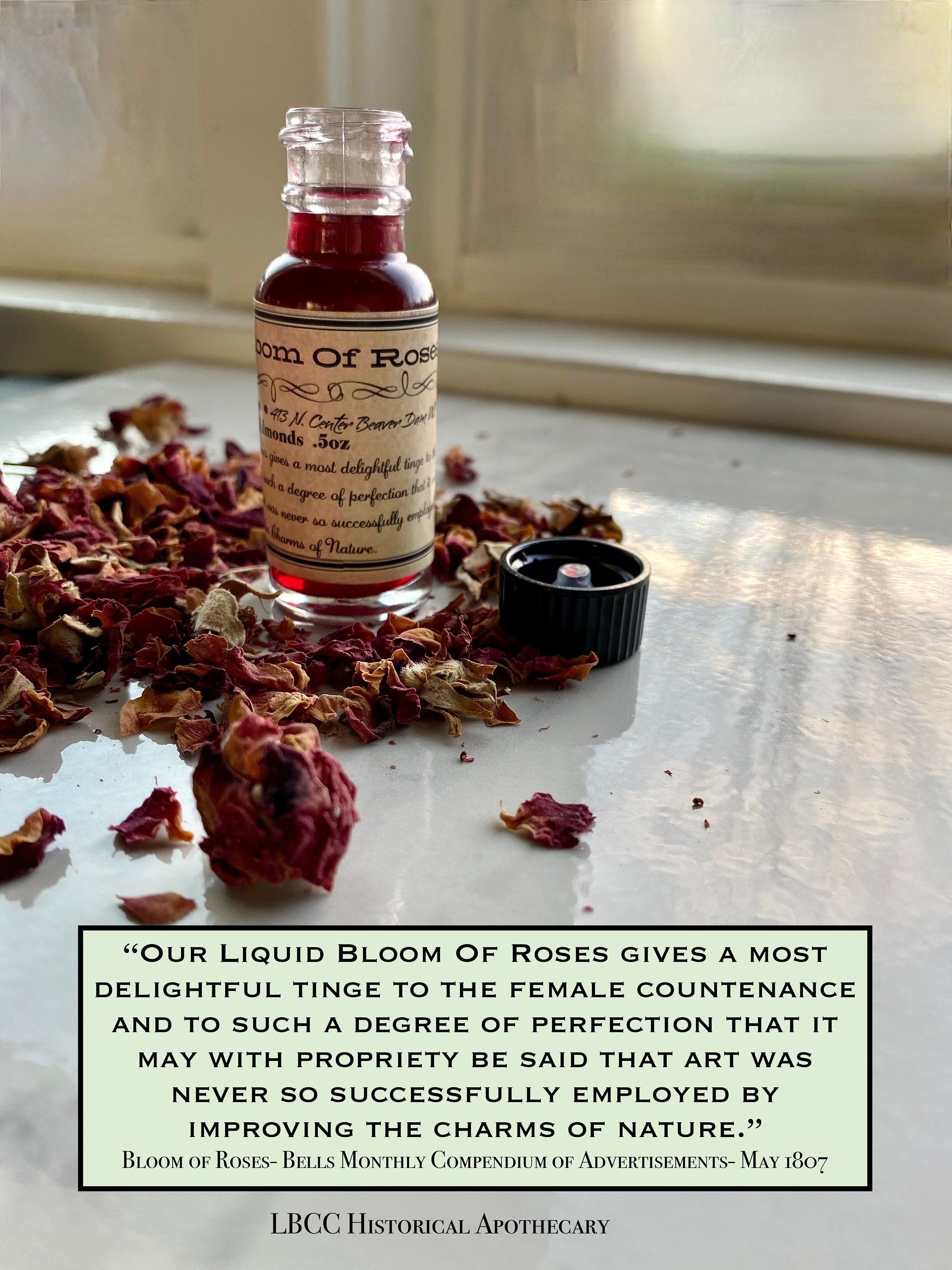 Vintage Liquid Bloom of Roses Lip & Cheek Stain: 1896 Recipe