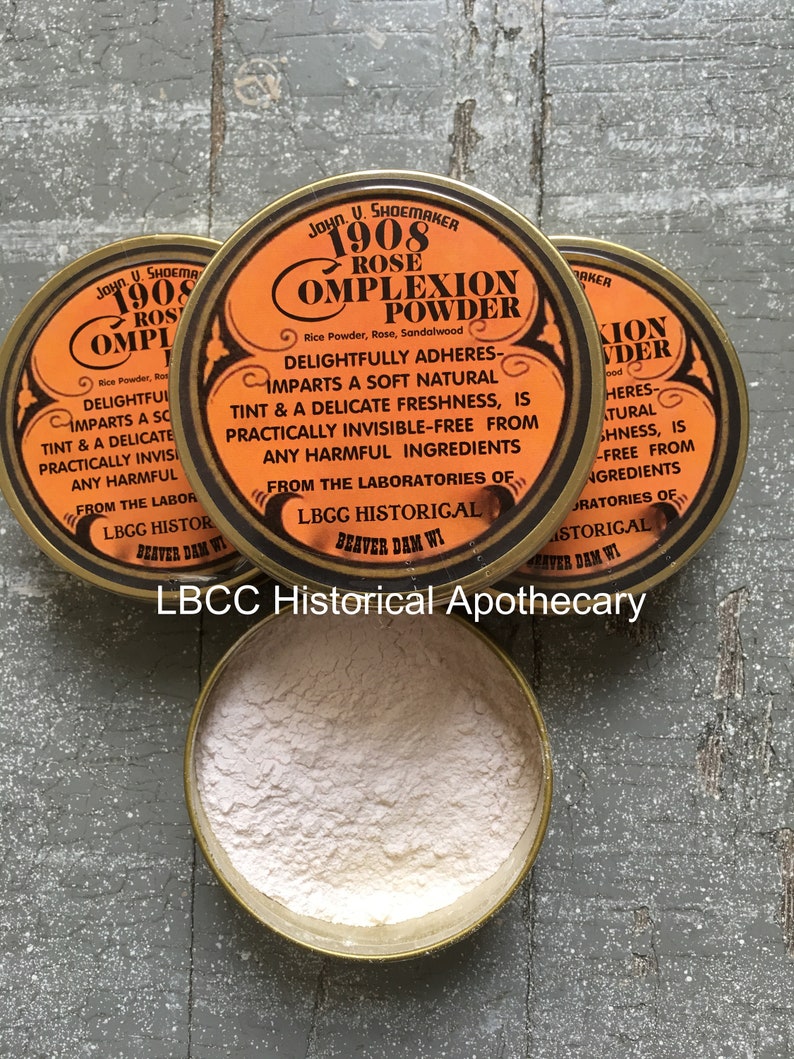 1900-1910 Edwardian Makeup and Beauty Products 1908 Face Powder Smooth Finish Face Powder  Vegan 1908 Rose Complexion Powder Edwardian Recipe Rice Powder Victorian Makeup Natural Face Powder Smooth Finish Face Powder $18.00 AT vintagedancer.com