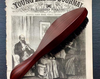 19th-20th Century Boar Bristle Hair Brush — Vintage Historical Hairbrush, Edwardian Style, Historybounding