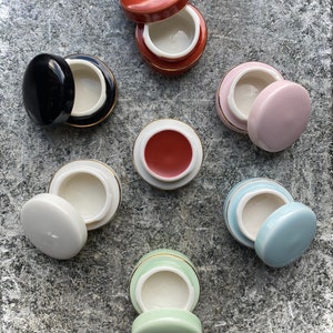 LIMITED EDITION: Historically Inspired Glazed Empty Rouge Pots Small Ointment Pot