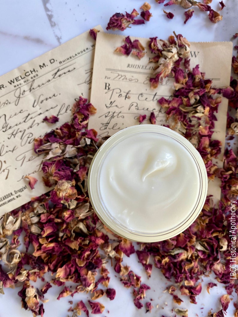 1901 Rose Cold Cream Victorian Recipe Natural Moisturizer Natural Makeup Remover Historical Skin Care image 2