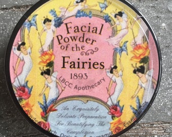 Polvo facial vegano de las hadas 1893 Polvo facial translúcido Control de aceite natural Polvo facial victoriano Maquillaje vintage