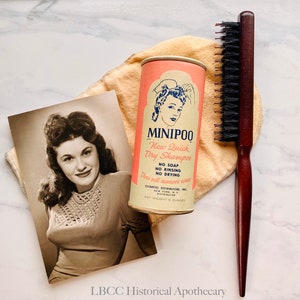 Vintage Style Hairbrush ~ Hair Teasing Brush ~ Powder Brush ~ Natural Wood ~ Natural & Manmade Bristles