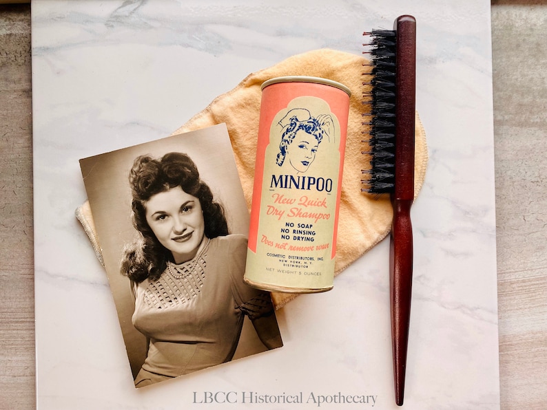 Vintage Style Hairbrush Hair Teasing Brush Powder Brush Natural Wood Natural & Manmade Bristles image 1