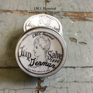 Lemon Lips 1896 Lip Salve, Victorian Salve, Moisturizing Lip Balm, Cocoa Butter Lip Balm, Sensitive Skin, Historical Apothecary image 1