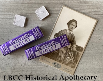 Vintage Violet Candy Choward's Mints Historical Candy Vintage Breath Freshener LBCC Historical Apothecary Violet Flavored Mints