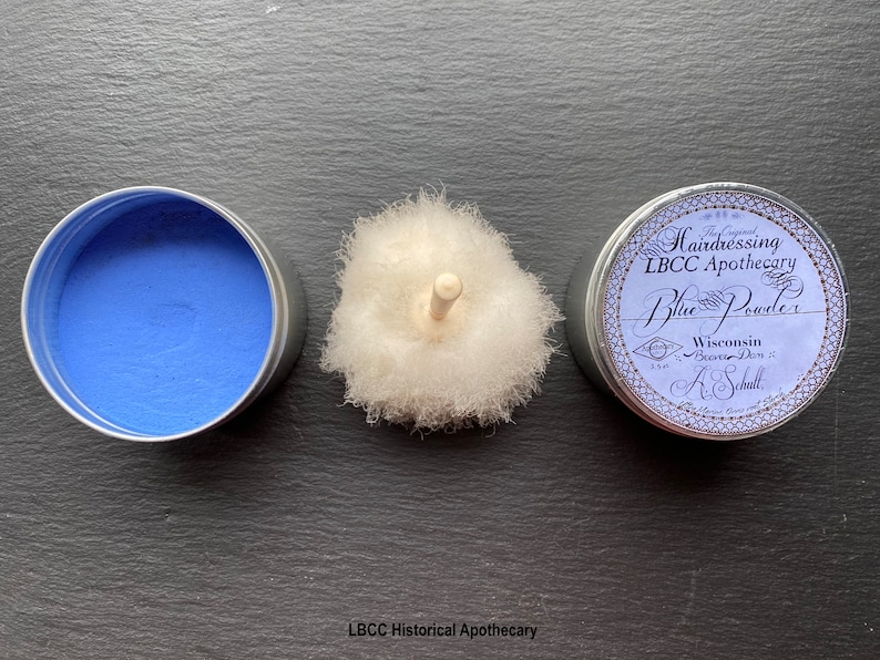 18th Century Blue Hair Powder Charles Fox Historical Apothecary Colored Dry Shampoo Natural Hair Dye Natural Hair Chalk NO Poo image 9