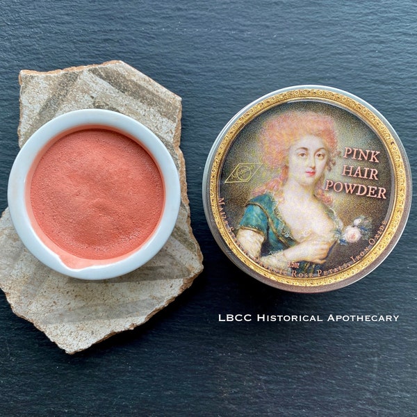 Vegan Friendly -18th Century Pink Hair and Blush Powder- Crushed Rose Petals- Modern Label No Poo Wash Out Pink Hair Color