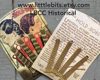 1920-1930 Blond Bobby-Pin Card Vintage Collection Hold-BOBS For Your Vintage Hairstyle Bobbie Pins Hair Pins, Hair Setting Gift