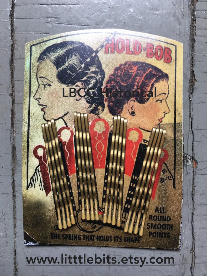 1930s Hairstyles for Long Hair     1920-1930 Blond Bobby-Pin Card Vintage Collection Hold-BOBS For Your Vintage Hairstyle Bobbie Pins Hair Pins Hair Setting Gift $8.00 AT vintagedancer.com