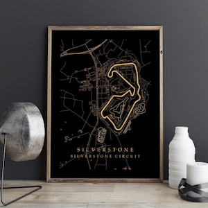 Póster de la pista de carreras de Fórmula 1 del circuito de Silverstone del GP BRITÁNICO