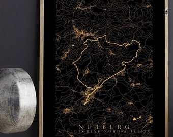 GP GERMANY Nürburgring Nordschleife Formula One GT racing track poster