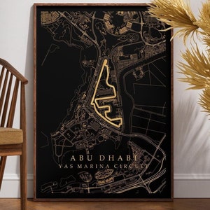 GP UAE United Arab Emirates Abu Dhabi Yas Marina Circuit formula one race track poster