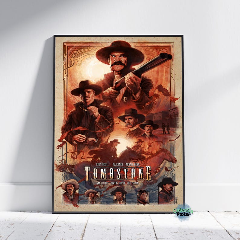 Tombstone Poster, Kurt Russell Wall Art, Rolled Canvas Print, Gift