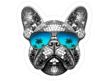 French Bulldog Sticker | Groovy Disco Dog Lover Vinyl Decal