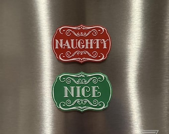 Frech / Schön Weihnachtsmagnete | Urlaub Kühlschrank Dekor | Rot & Grün dekorative Magnete | Lustige Weihnachtsküche Geschenk | 3D Gedrucktes Set