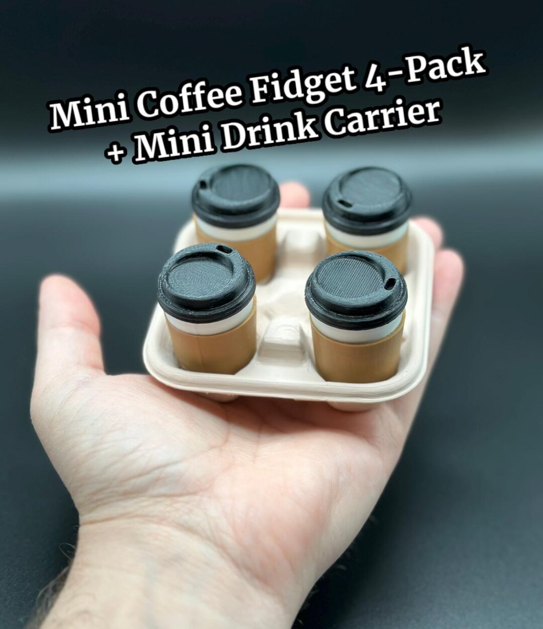 Mini Coffee Clicker Fidget Toy Set With Drink Carrier - Etsy