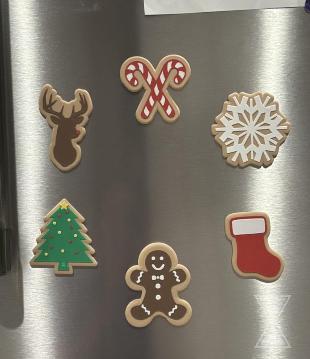 Christmas Cookie Fridge Magnets Set of 6 | Gingerbread, Tree, Snowflake ...
