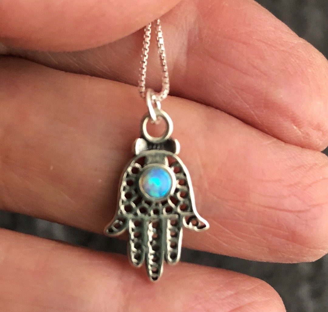 VONALA Collana In Argento Sterling 925 Con Ciondolo Hamsa E Occhio Del Diavolo – Amuleto Portafortuna – Gioiello Spirituale Per Donne E Uomini