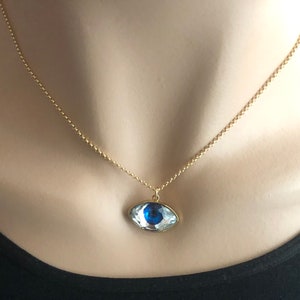 Blue Eye Necklace, Evil Eye Necklace Gold, Eyeball Pendant, Protection Necklace, Mystical Jewelry, Goth Girl Gift, Halloween Gift