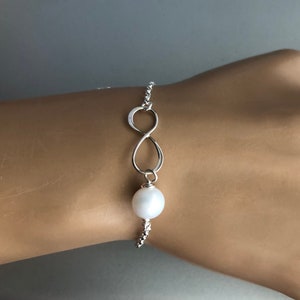 Unendlich Schwestern Armband Sterling Silber Bester Freund Geschenk, Brautjungfer Schmuck, benutzerdefinierte Hinweiskarte enthalten, Schwesternschaft Geschenk, Perlenschmuck