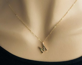 14K Gold Initial Necklace, Personalized Name Necklace, Dainty Letter Necklace,  Gift For Mom, Wife Gifts, Personalized Jewelry