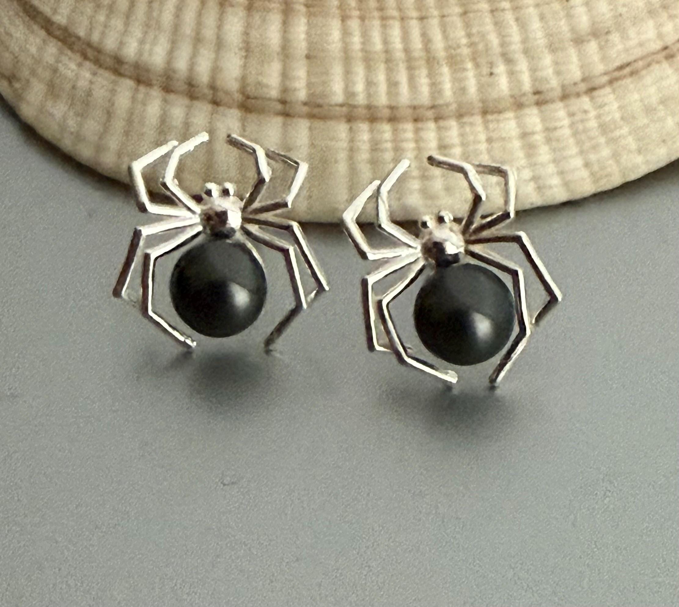 Boucles D'oreilles Pendantes Toile D'araignée – Acier Inoxydable, Sans Pierre – Pour Femme, Style Gothique Tendance