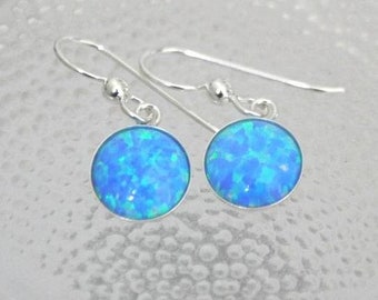 Blue Opal Earrings,  Opal Earrings Dangle,   Bridal Opal Earrings Sterling Silver,  October Birthstone,  Bridal Bohemian Opal Jewelry