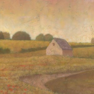 French Countryside Landscape Original Framed Painting, Impressionist Fine Art 画像 1