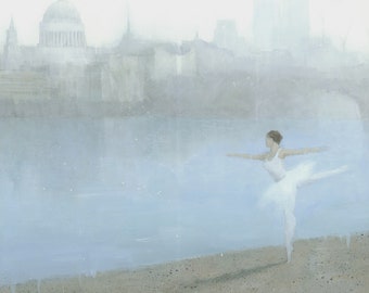 Ballerina London Cityscape Original Painting