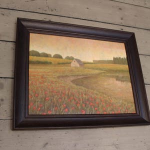 French Countryside Landscape Original Framed Painting, Impressionist Fine Art 画像 2