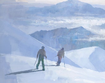 Custom Ski Painting Commission From Photo, Acrylic On Canvas