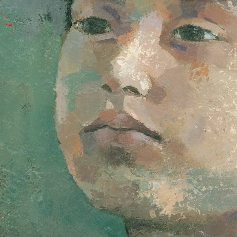 Original Boys Portrait Painting, Contemporary Figurative Art image 2