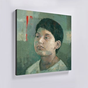Original Boys Portrait Painting, Contemporary Figurative Art image 3