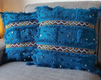 Moroccan Handmade Pillows, Moroccan Cushion, Three Colors
