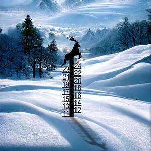 Deer Metal Snow Ruler, Snow Depth Gauges 24 inch, Snowstick, Measure Snow, Moose, Snowflake, Yeti Bigfoot, Snow Tracker, Snowmobile