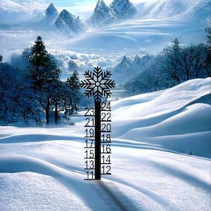 Snowmobile Metal Snow Ruler, Snow Depth Gauges 24 inch, Snowstick, Measure Snow, Snow Gauge, Snowflake, Yeti Bigfoot, Snow Tracker