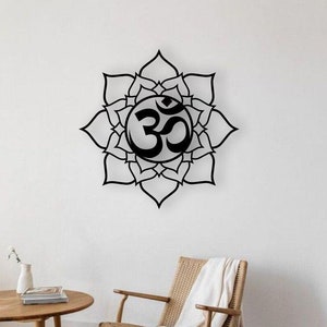 Om Buddha Metal Wall Sign, Om Wall Hanging, Hindu Wall Art, Yoga Studio Decor, Meditation Art, Spiritual accessory, Buddha Decor gift