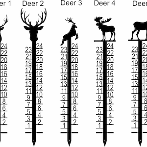Deer Metal Snow Ruler, Snow Depth Gauges 24 inch, Snowstick, Measure Snow, Moose, Snowflake, Yeti Bigfoot, Snow Tracker, Snowmobile